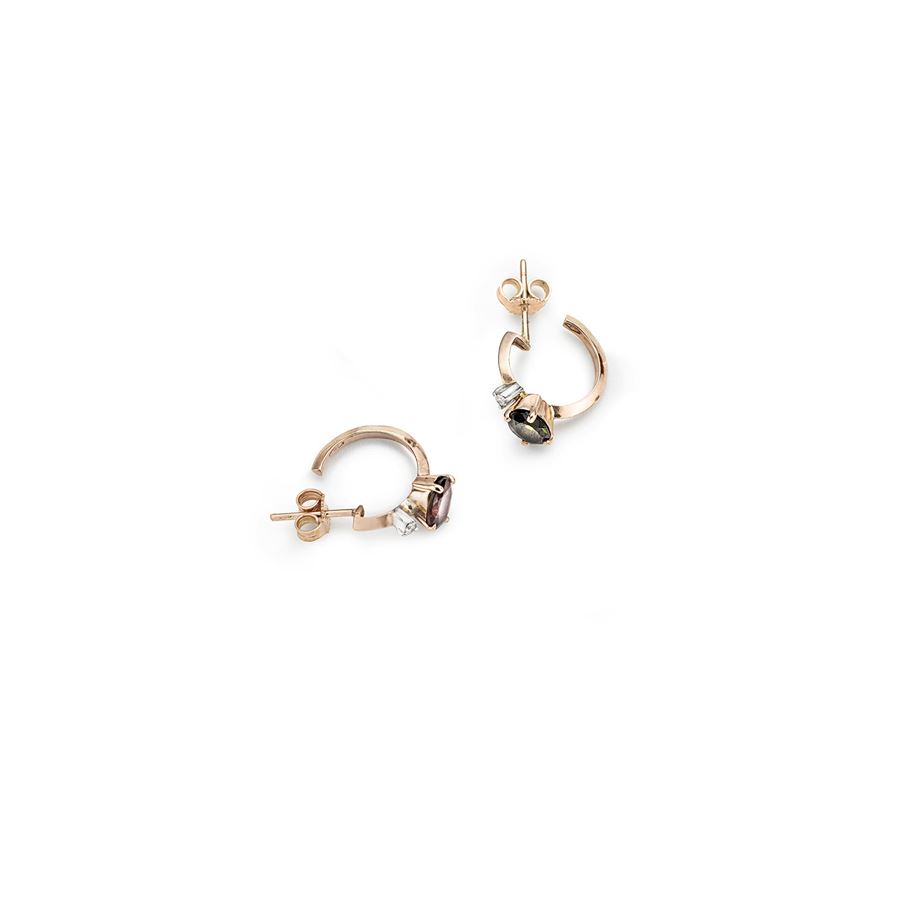 'Balance' hoop earrings with tourmalines BALANCE | OR XS TORM BRILLAU9R TORM CT.0,04